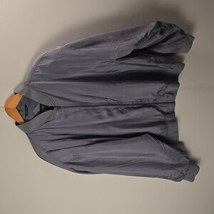 Summa Silk Full Zip Bomber Jacket 100% Silk Grey Men's Size XL Vintage